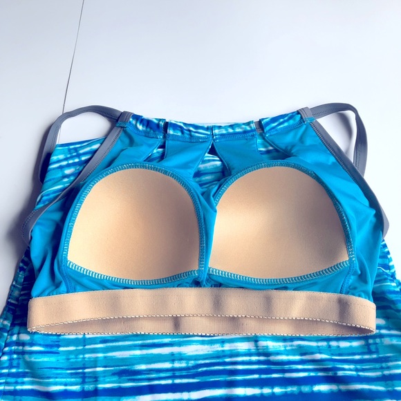 NEW FREE COUNTRY Tankini Swimsuit Top Small Blue - Picture 5 of 16